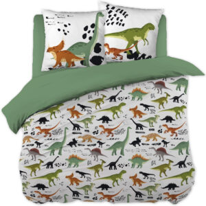 Bed linen set (duvet cover + 2 pillowcases) CRETACÉ printed cotton (Double bed)