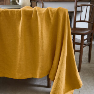 Rectangular tablecloth washed linen SOLINE