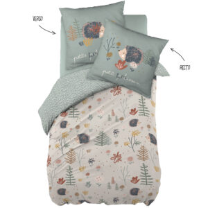 Juego de sábanas (funda nórdica + 1 funda de almohada) algodón estampado POLISSON (cama individual)