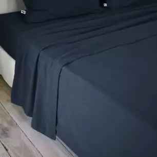CANDICE flat sheet in flannel, colour « night »