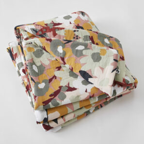 LÉANE printed cotton gauze bed runner