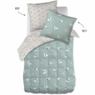 Edredón estampado + 2 fundas de almohada Plano de papel (cama doble)