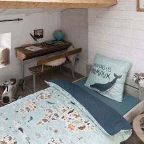 Set di biancheria da letto (copripiumino + 1 federa) in cotone stampato MAP (letto singolo)