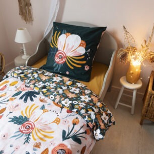 Bed linen set (duvet cover + 1 pillowcase) printed cotton CHAMPETRE (single bed)