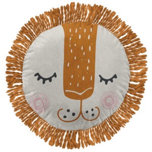 Cushion cover with macramé cotton fringes CHARLIE