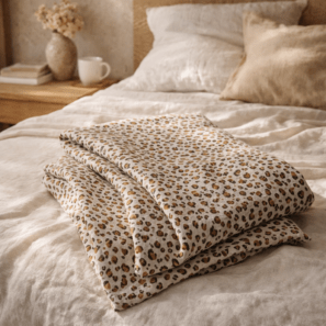 Chemin de lit gaze de coton imprimée LÉONIE