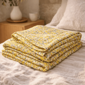 Chemin de lit gaze de coton imprimée MANON