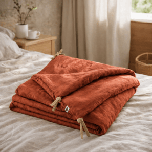 Chemin de lit lin lavé SOLINE