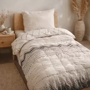 Edredón estampado + 1 funda de almohada bereber (cama individual)