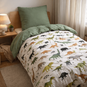 Couette imprimée 1 taie d'oreiller Crétacé  (lit simple)