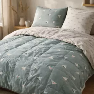 Piumino stampato + 2 federe Piano di carta (letto matrimoniale)