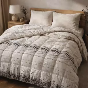 Edredón estampado + 2 fundas de almohada bereber (cama doble)