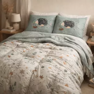 Edredón estampado + 2 fundas de almohada Polisson (cama doble)