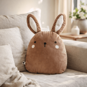 Coussin déco déhoussable POMPON