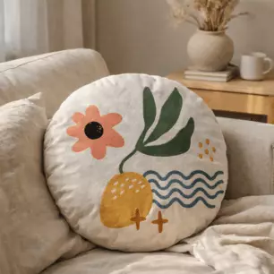 Cushion cover with ABSART cotton embroidery