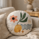 Coussin déhoussable avec broderies coton ABSART (IA)