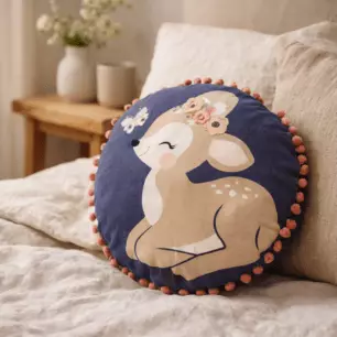 FORÊT ENCHANTÉE cushion in cotton gauze