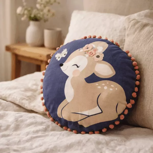 FORÊT ENCHANTÉE cushion in cotton gauze