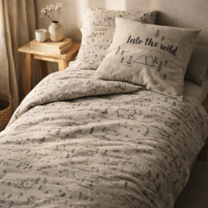 Set di biancheria da letto (copripiumino + 1 federa) in cotone stampato WILD (letto singolo)