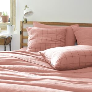 Funda de almohada de gasa de algodón GAÏA MATCH