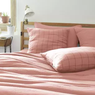 Funda de almohada de gasa de algodón GAÏA MATCH