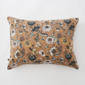 Funda de almohada de gasa de algodón estampada CAMÉLIA