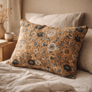CAMÉLIA printed cotton gauze pillow case