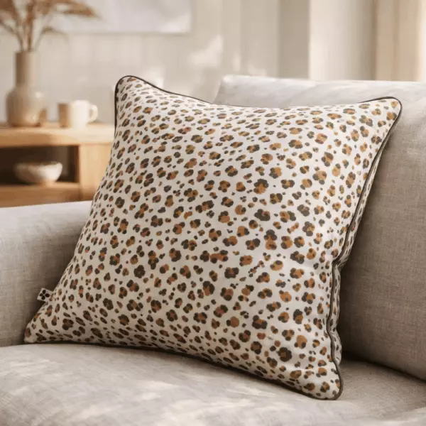 Funda de almohada de gasa de algodón estampada LÉONIE