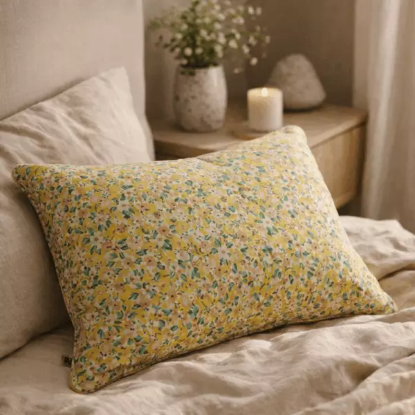 Funda de almohada de gasa de algodón estampada MANON