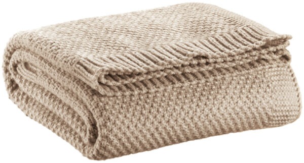 Plaid tricot recyclé Danilo 130 x 160 - Naturel