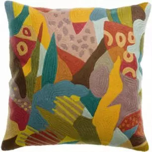 Coussin Izel avec broderies, coloris « Mineral »