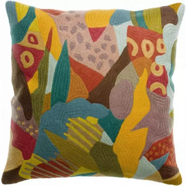 Coussin Izel avec broderies, coloris « Mineral »