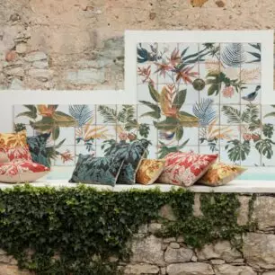 Coussin brodé Raki - Carbone, 45 x 45