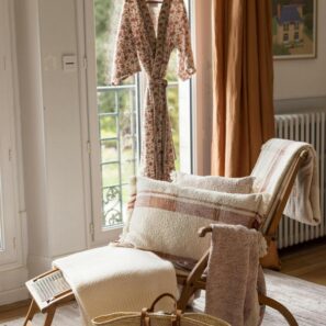 Plaid jacquard Jane 130 x 160 - Multico sienne