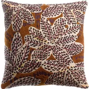 Coussin Ariane avec broderies, coloris « rouille »