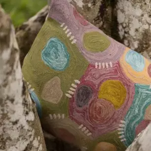 Coussin brodé Nestor Mineral - Mineral, 30 x 50