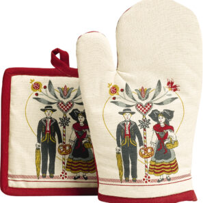 Lot gant/manique Boem Beige 18 x 28