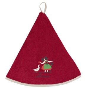 Essuie-mains rond brodé Alsacienne Oie