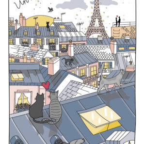 Torchon Toits de Paris Blanc 48 x 72