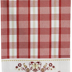 Torchon Carreaux Harz Rouge 70 x 50