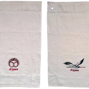 Mignonette 2 essuie-mains brodés Ecru 50 x 30