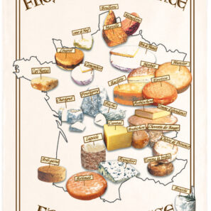 Torchon Carte Fromages Ecru 72 X 48