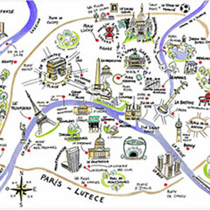 Set de Table Dessin Paris Lutèce 45 X 30