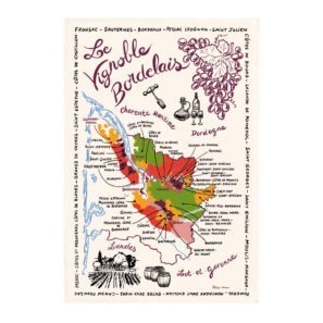 Torchon La Carte Des Bordeaux Ecru 48 X 72