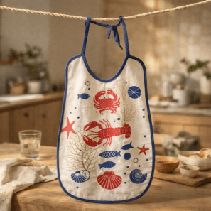 Bavoir Crustacés Ficelle 40 x 55