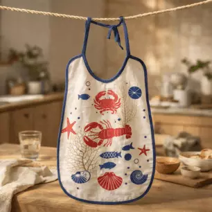 Crustacés Baumwolllätzchen Natur – 40 × 55 cm