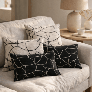 Coussin Dany Blanc/noir