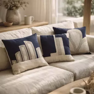 Zeff Zaha Navy Cushion