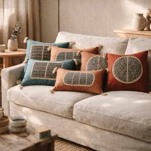 Coussin brodé Yaël