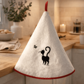 Essuie Mains Dubout Chat Papillon Ivoire 0 X 60